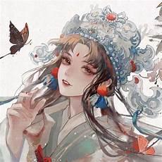 古风白衣飘逸女子头像图片